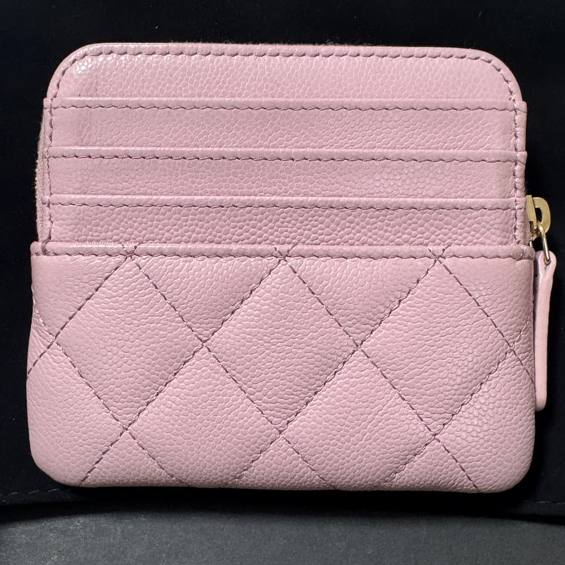 샤넬 클래식 캐비어 지퍼 카드지갑 연핑크 새제품 AP2061 상품이미지3