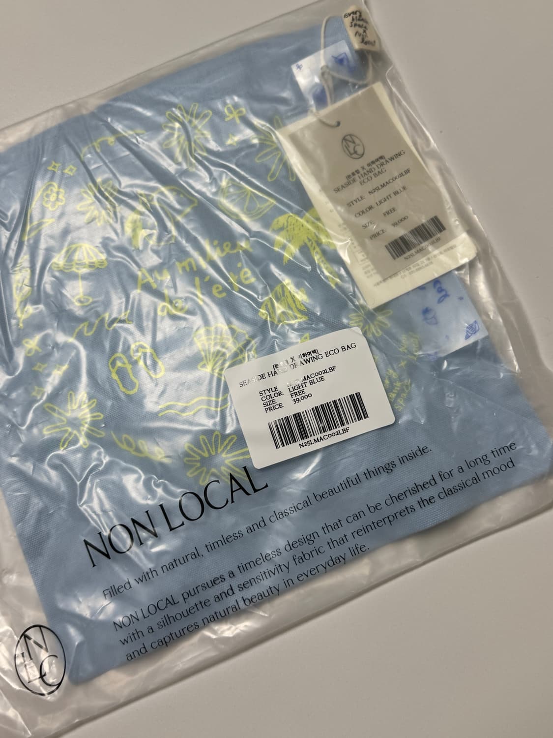 논로컬 드로잉 에코백 새상품 (39000원) 상품이미지6