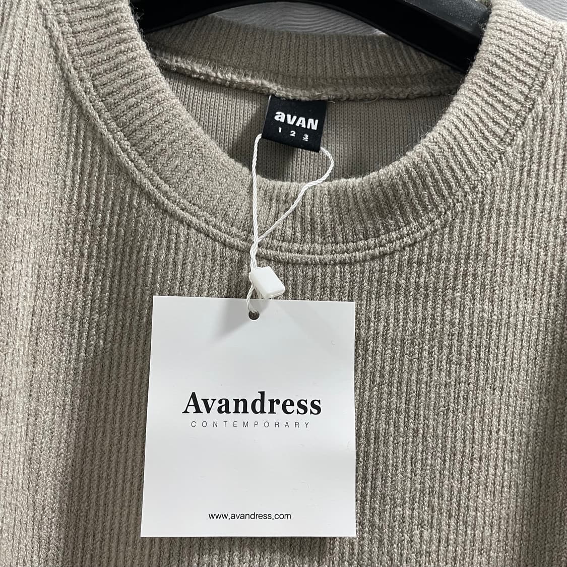 어반/ 플랙스 골지 오버핏 라운드 니트 베이지/ 3 상품이미지5