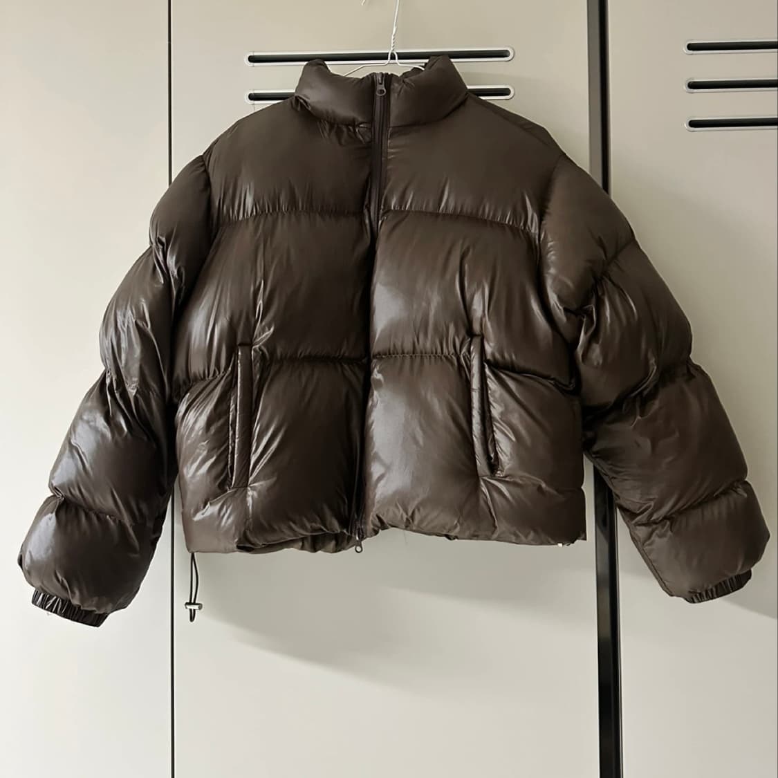 무드인사이드우먼 크롭 숏패딩 브라운 상품이미지2