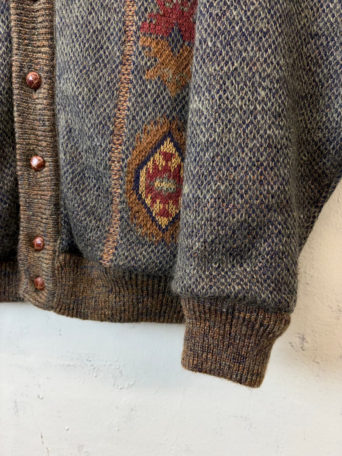 빈티지 숄카라 패턴 울 가디건 자켓 상품이미지8