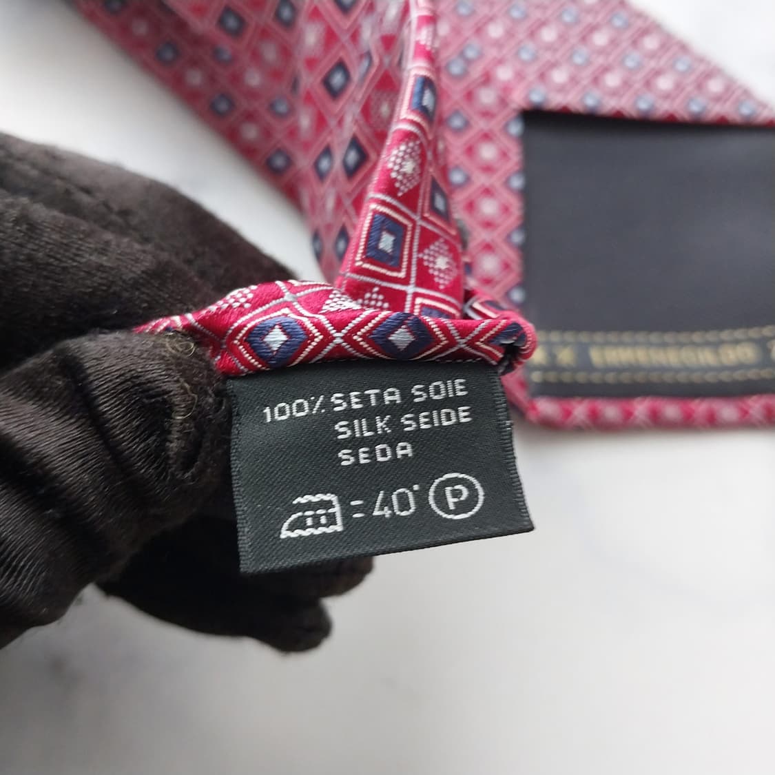 에르메네질도 제냐 실크 기하학 자카드 넥타이 9cm A+등급 K1924 상품이미지10