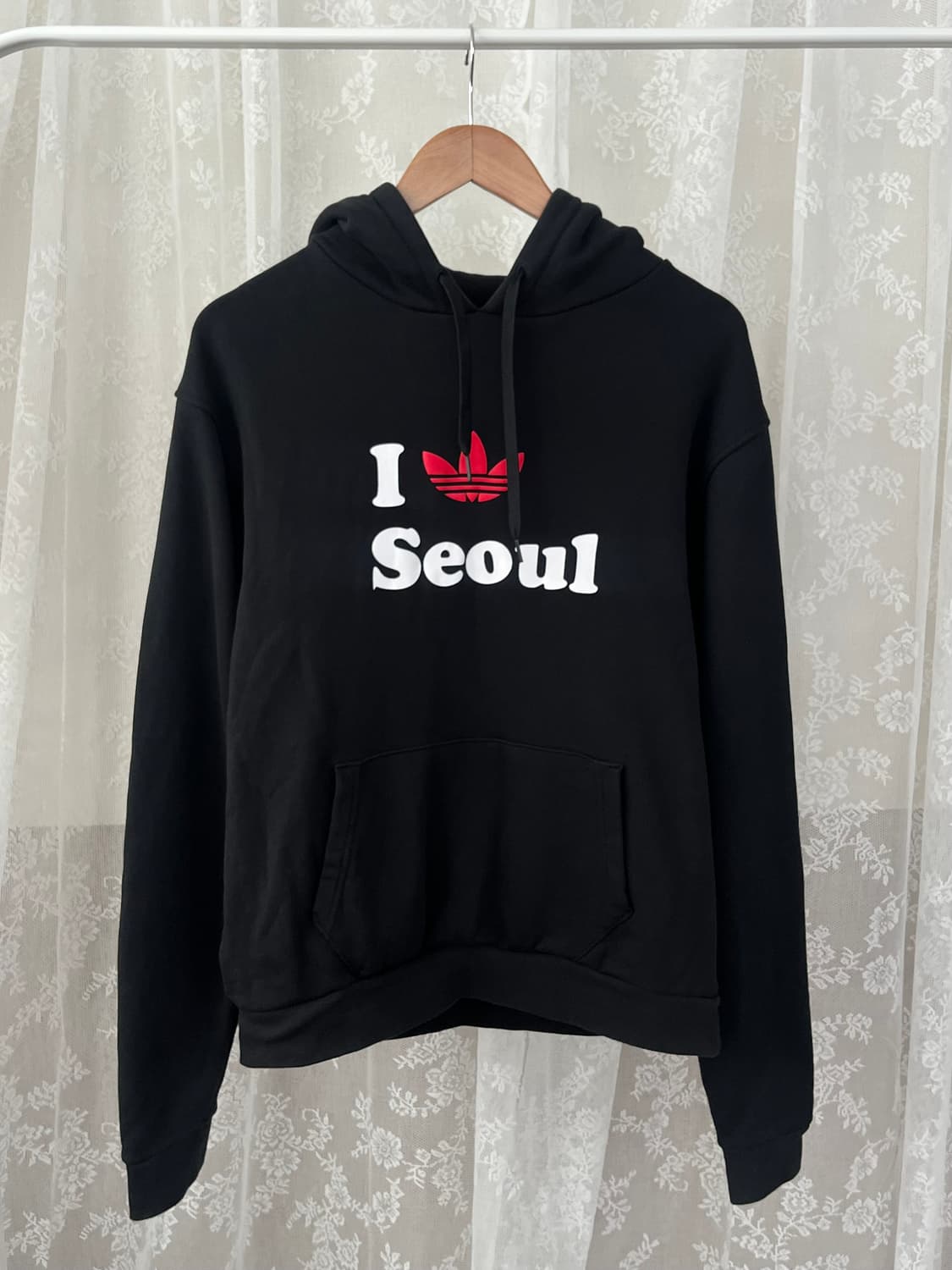 M) 아디다스 서울 후드 티셔츠 블랙 상품이미지1
