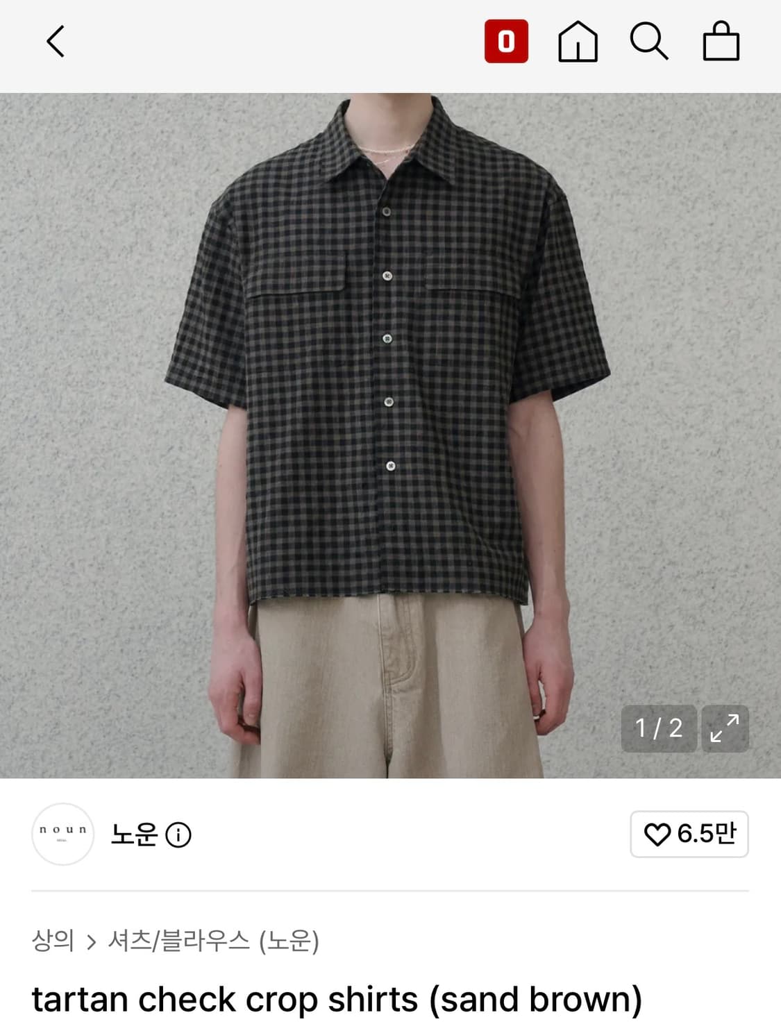 noun tartan check crop shirts  상품이미지3