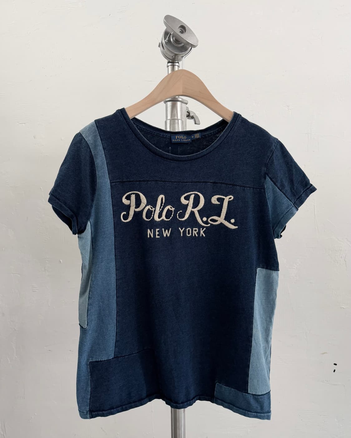 Polo 폴로 랄프로렌 신형 우먼 인디고 패치워크 티셔츠 상품이미지3