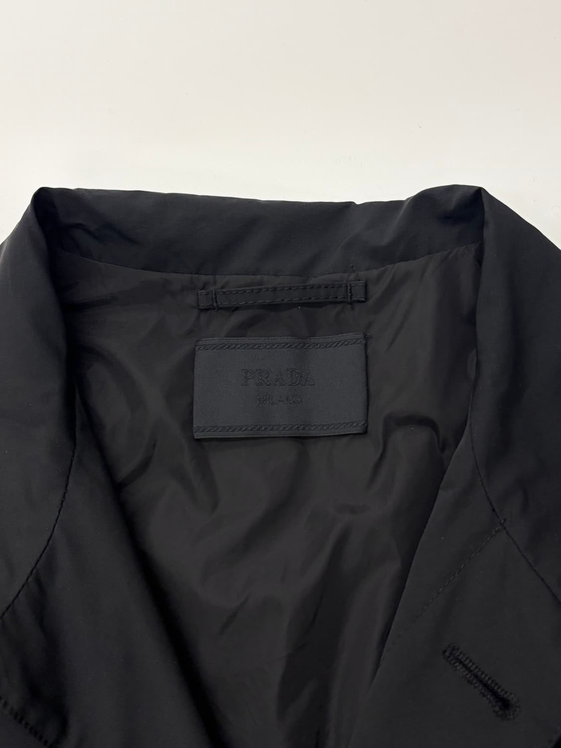 Prada 프라다 블랙 싱글 나일론 코트 상품이미지7