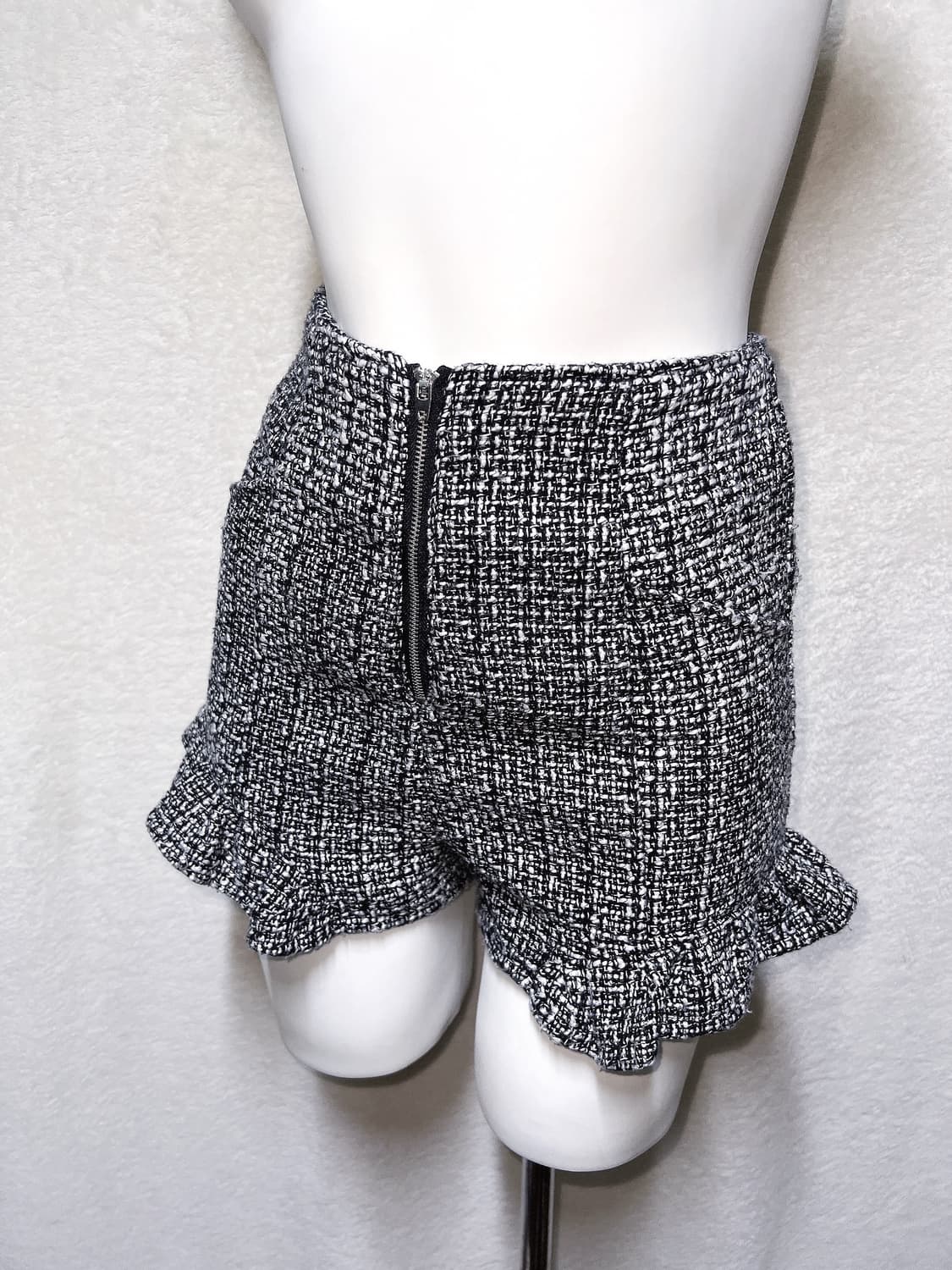 트위드 프릴 하이웨스트 반바지 숏팬츠 로맨틱갸루 로걀 오네 히메 양산형 상품이미지3