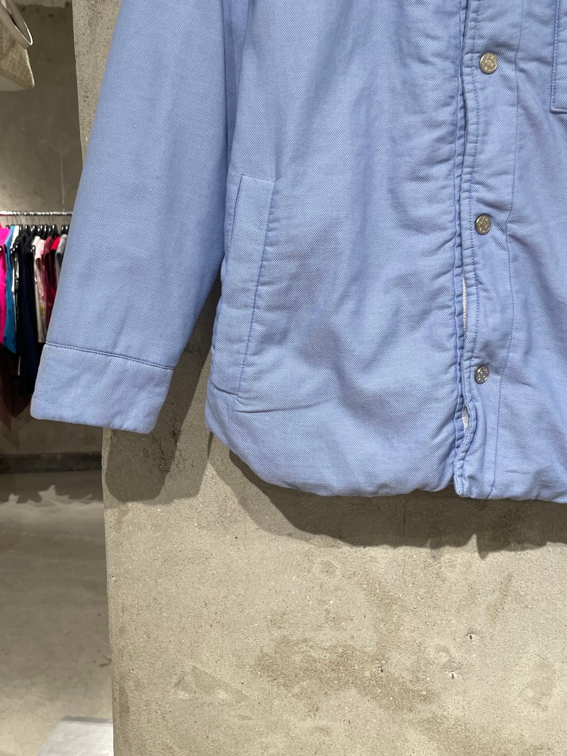 시스템 스카이 블루 싱글 포켓 스냅 버튼 자켓 상품이미지4