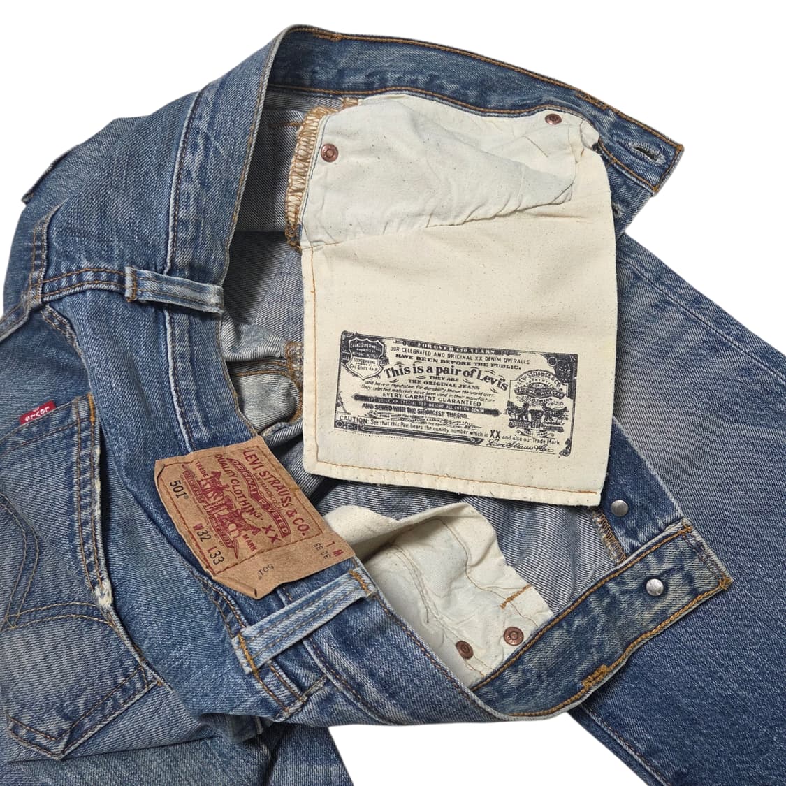 Levis 리바이스 501 빈티지 데미지 워싱 데님 팬츠 상품이미지7