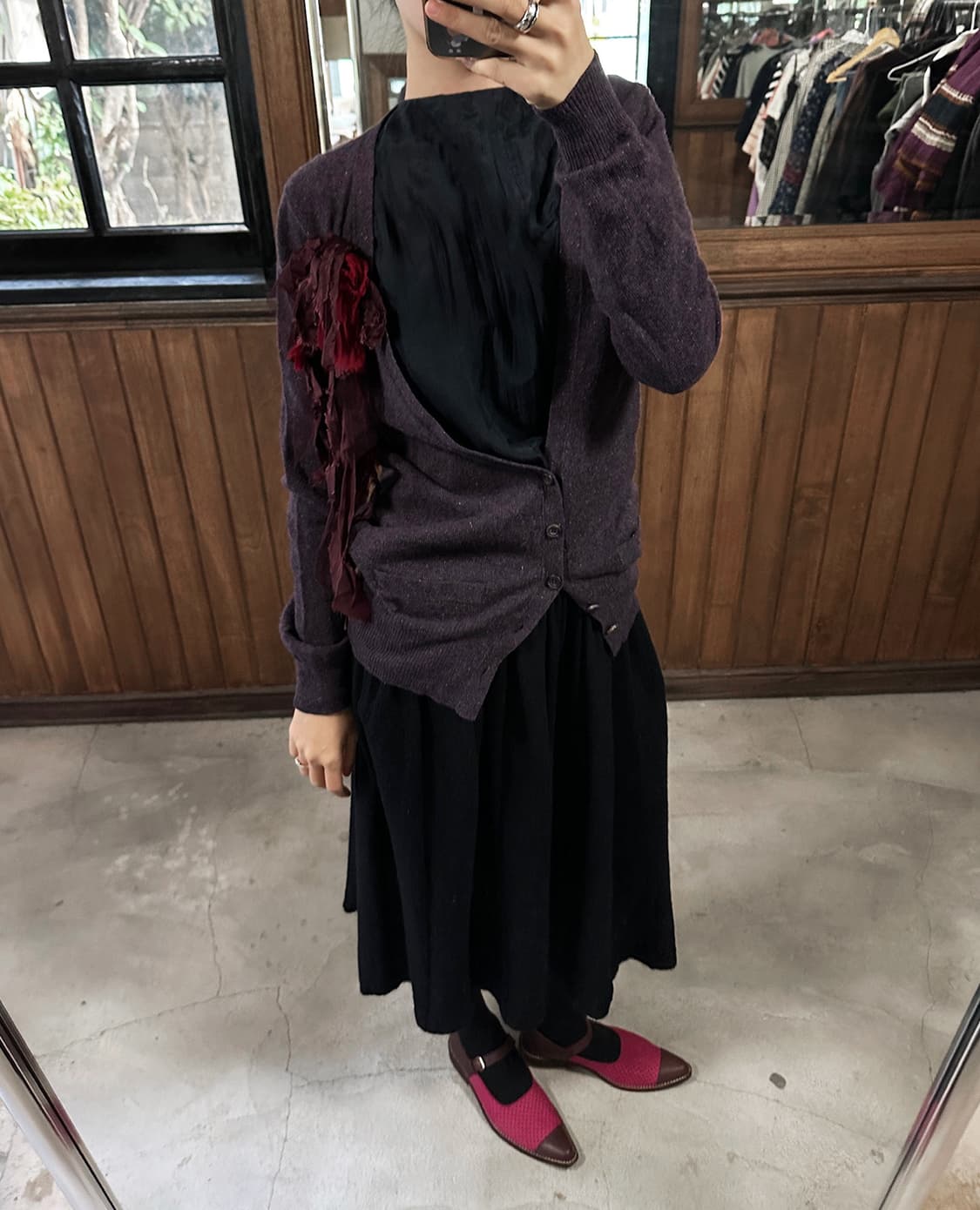 SACAI layered draped fabric detail cardi 상품이미지2