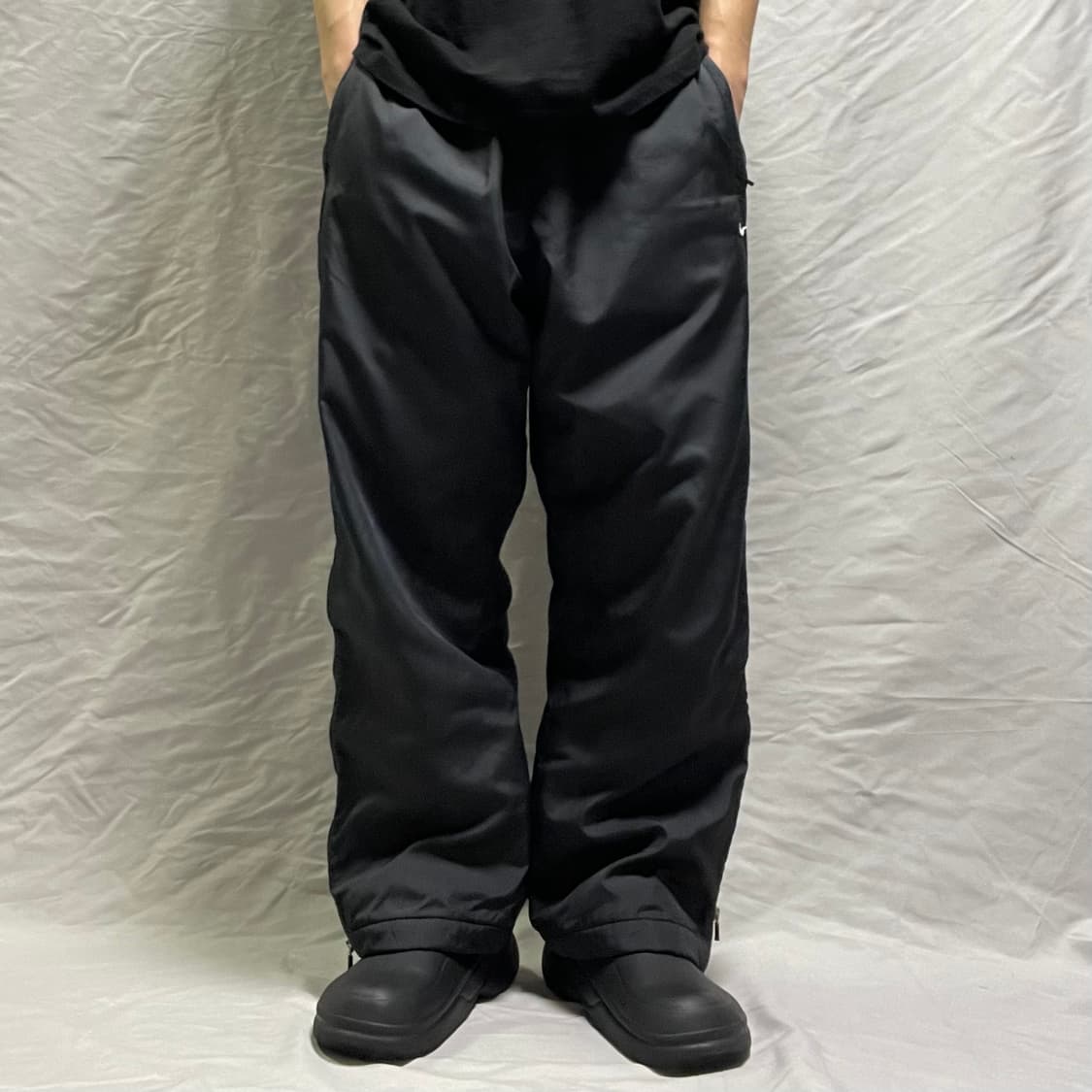 XXL 나이키 스우시 블랙 나일론 팬츠 상품이미지2