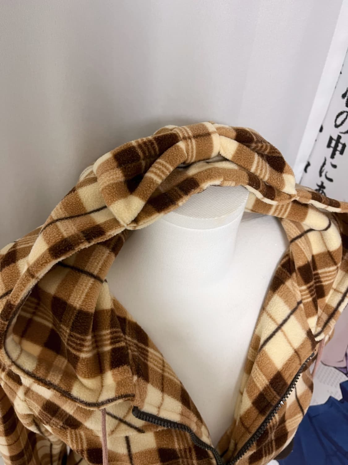 리즈리사 트랄라라 체크 빅 리본 폼폼이 라떼갸루 후드집업 상품이미지2