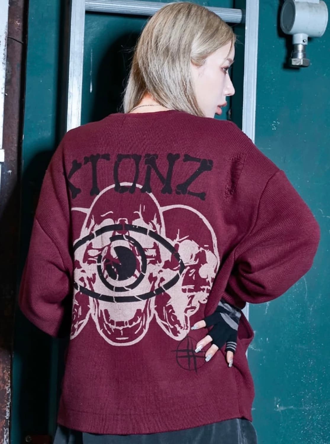 엑스톤즈 송필드 니트집업 버건디 L 상품이미지3