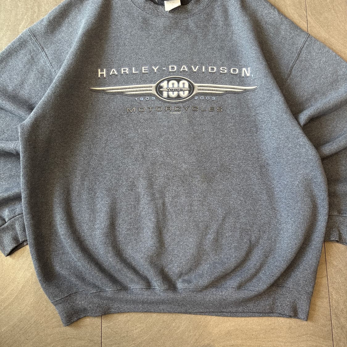 100주년 미국 생산 할리 데이비슨 블루 스웻셔츠 상품이미지3