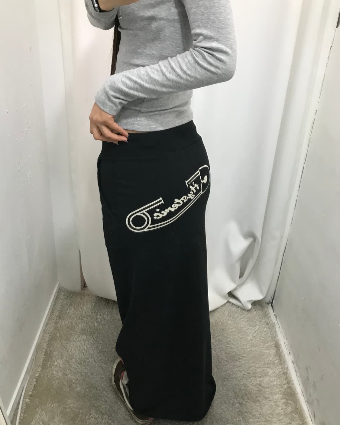 히스테릭글래머 블랙 롱 스커트 상품이미지2