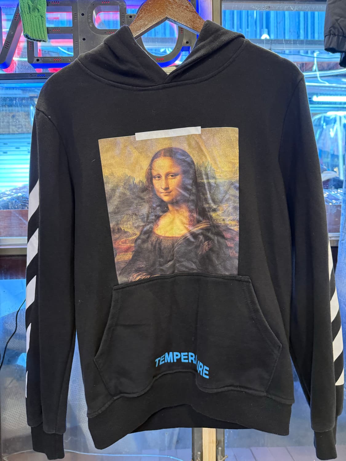 오프화이트 모나리자 후드티 블랙 상품이미지1