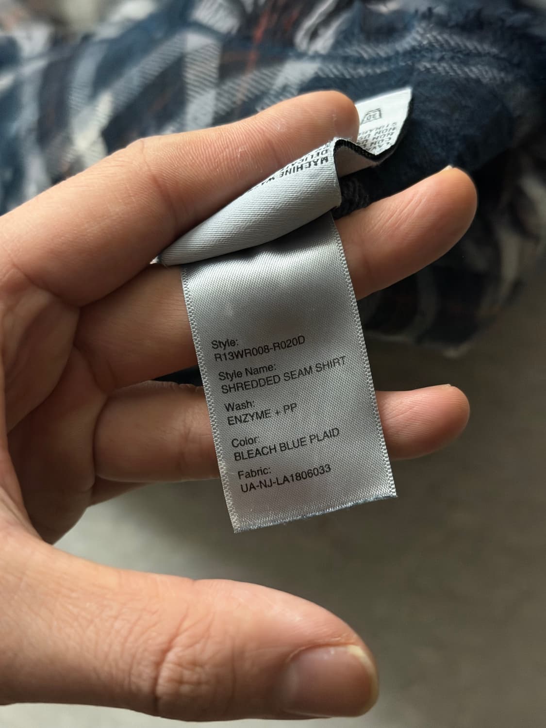 R13 블리치드 체크셔츠 상품이미지9