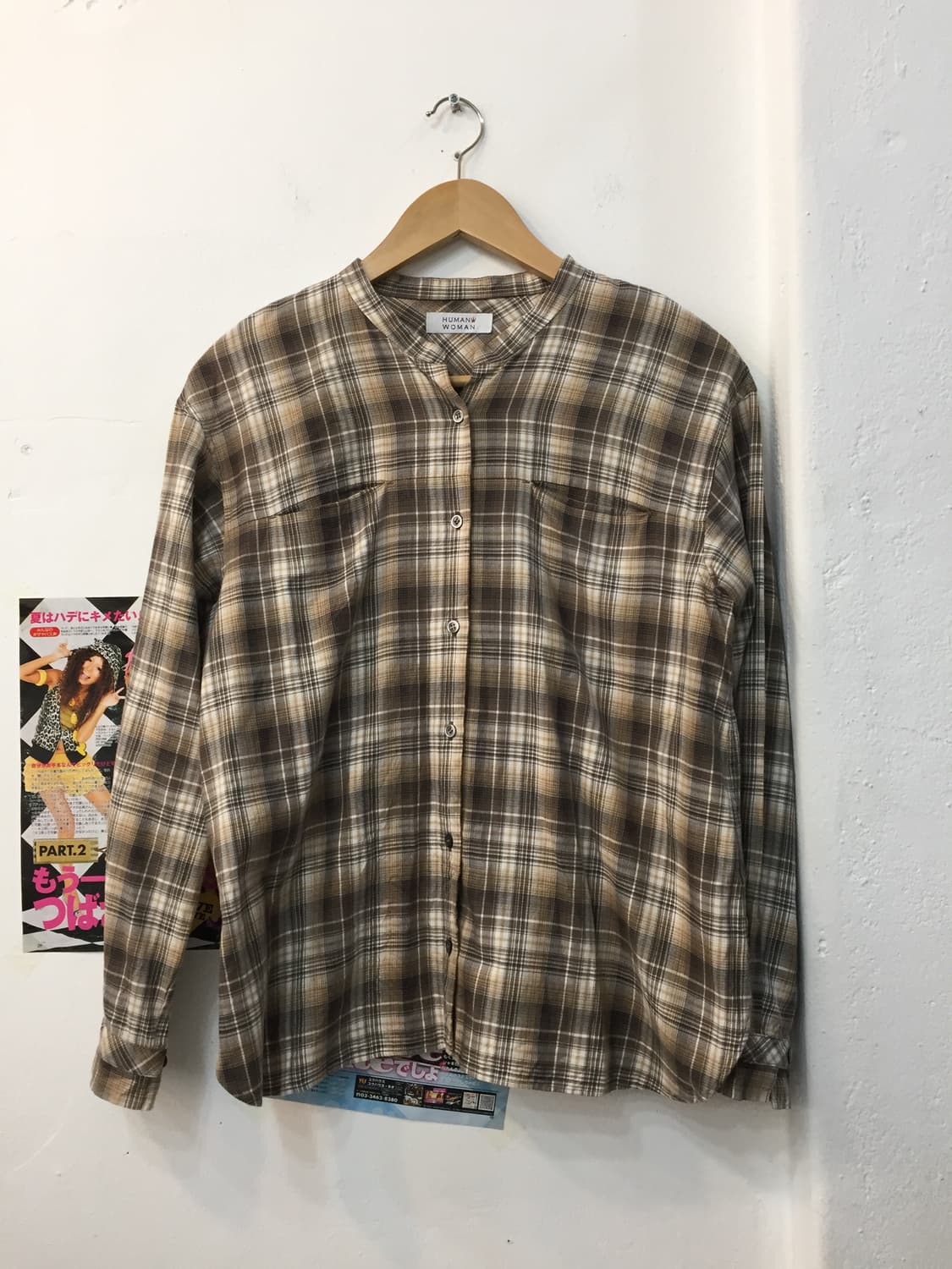 빈티지 모카 체크 셔츠 상품이미지4