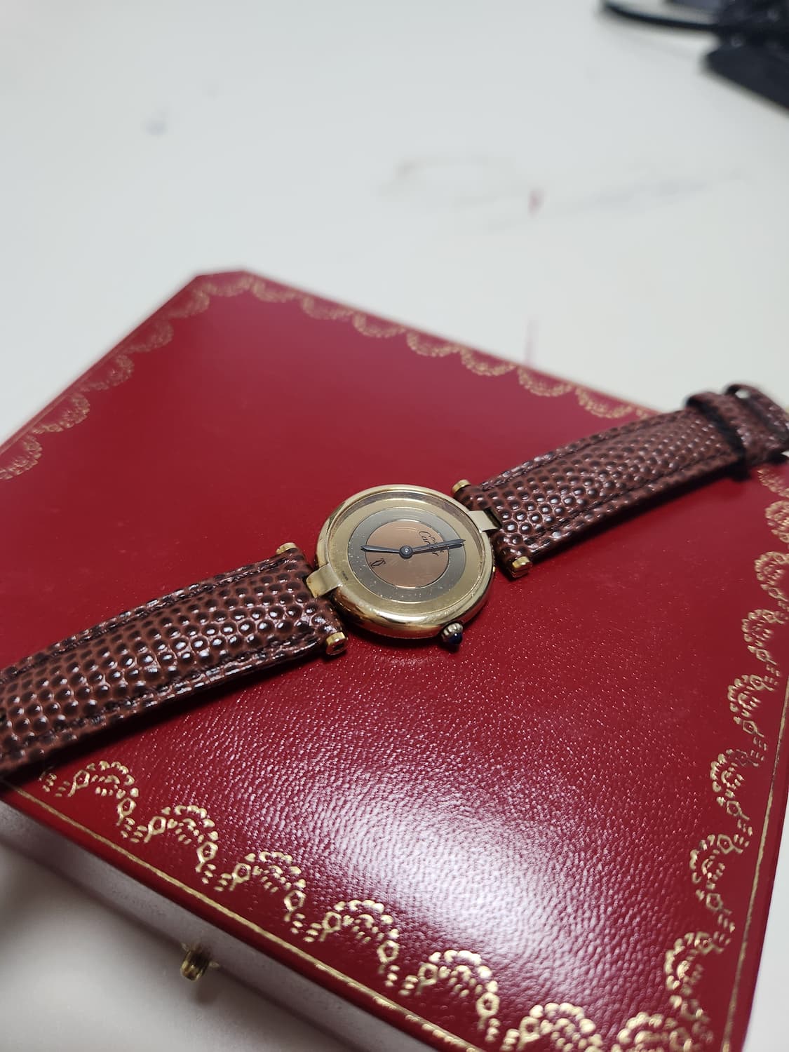 까르띠에 머스트 방돔(뱅돔 혹은 vendome) 버메일 트리니티 워치 상품이미지5