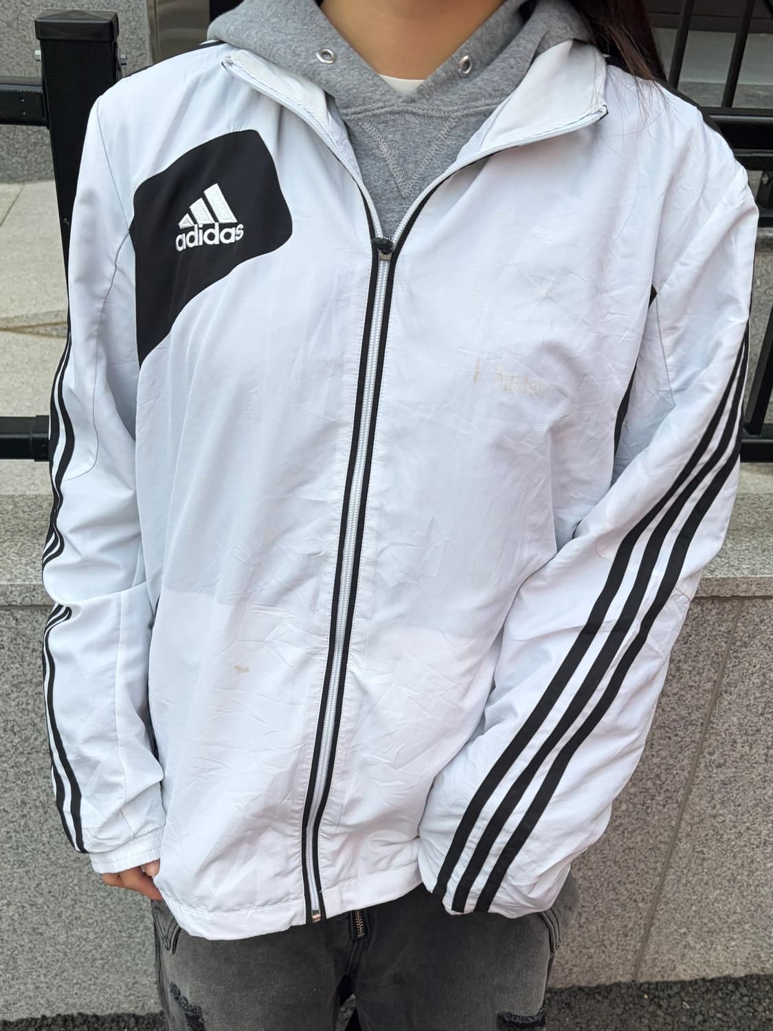 90s ADIDAS 화이트 오레오 윈드브레이커 jk 상품이미지2