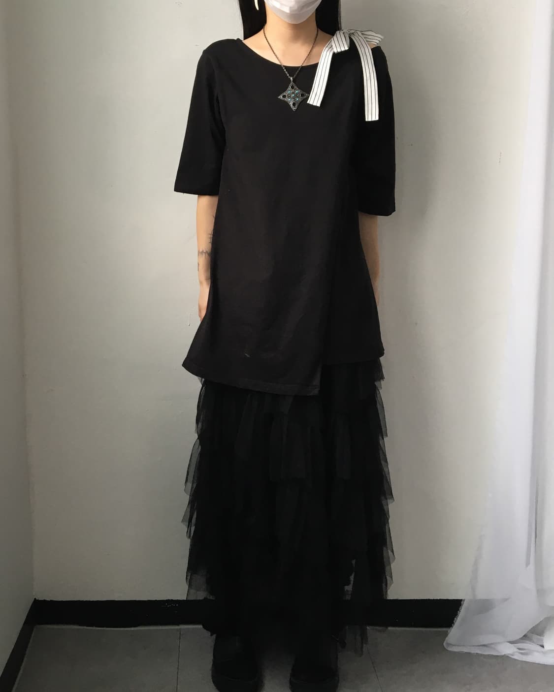 Ribbon cut off wrap point top 상품이미지8