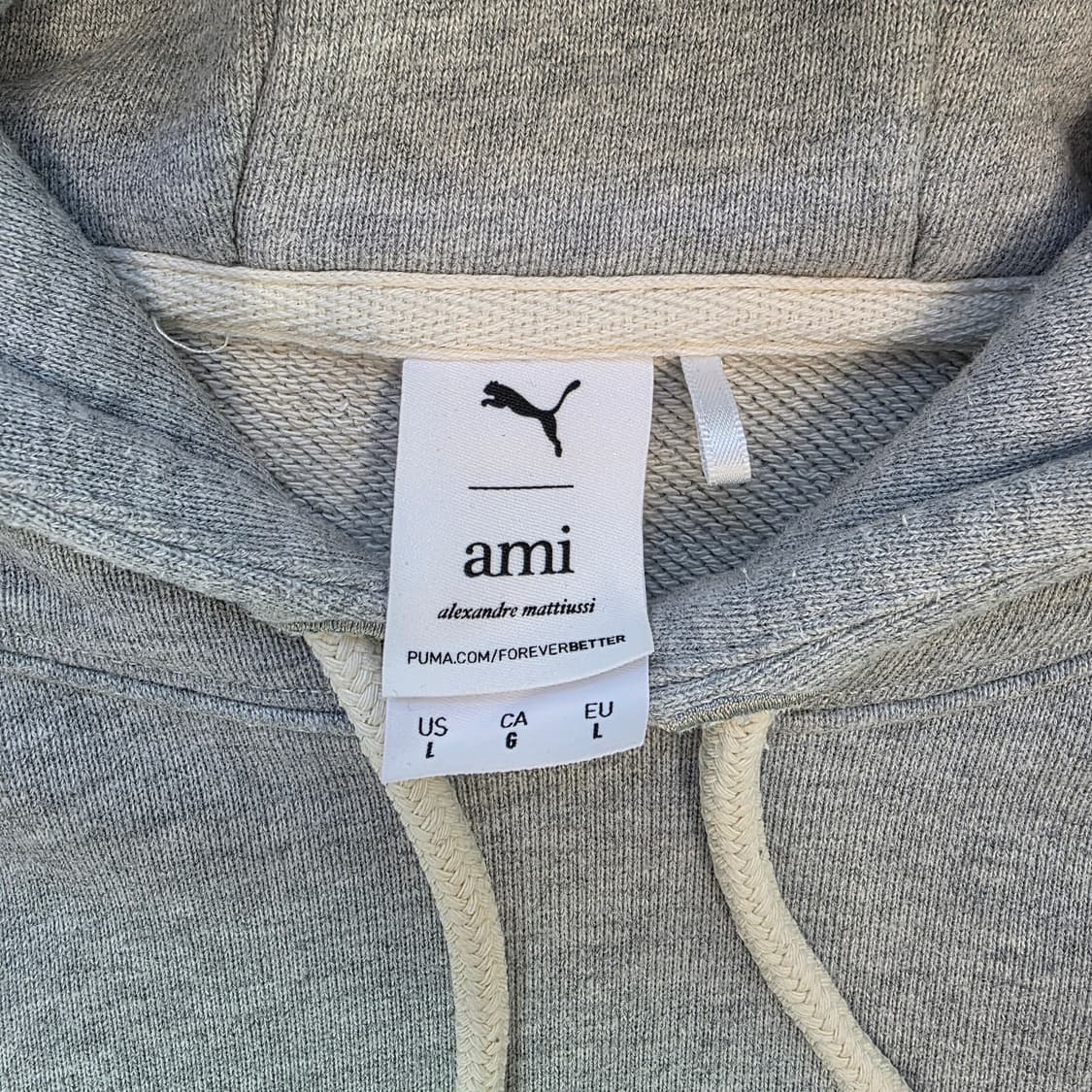 [L]퓨마x아미 로고 그레이 후드티 상품이미지3