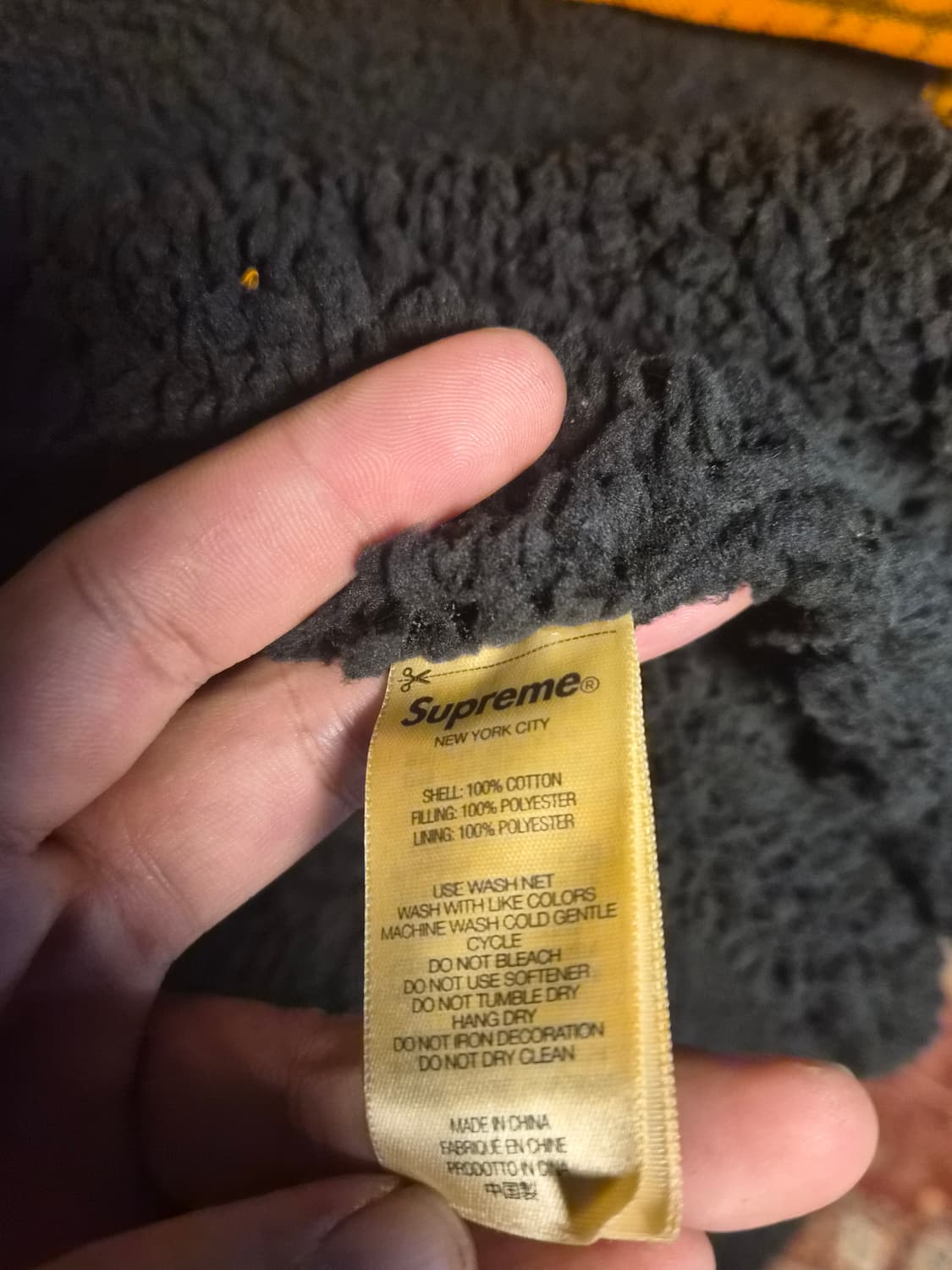 (XL)슈프림 셔링 라인드 데님 워크셔츠 오버다이드 오렌지 팝니다 상품이미지4