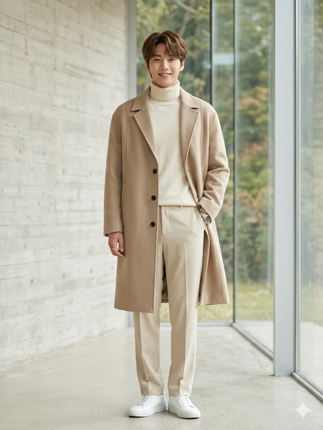 ZIO SONGZIO 지오송지오 캐시미어 혼방 싱글 코트 베이지 상품이미지1