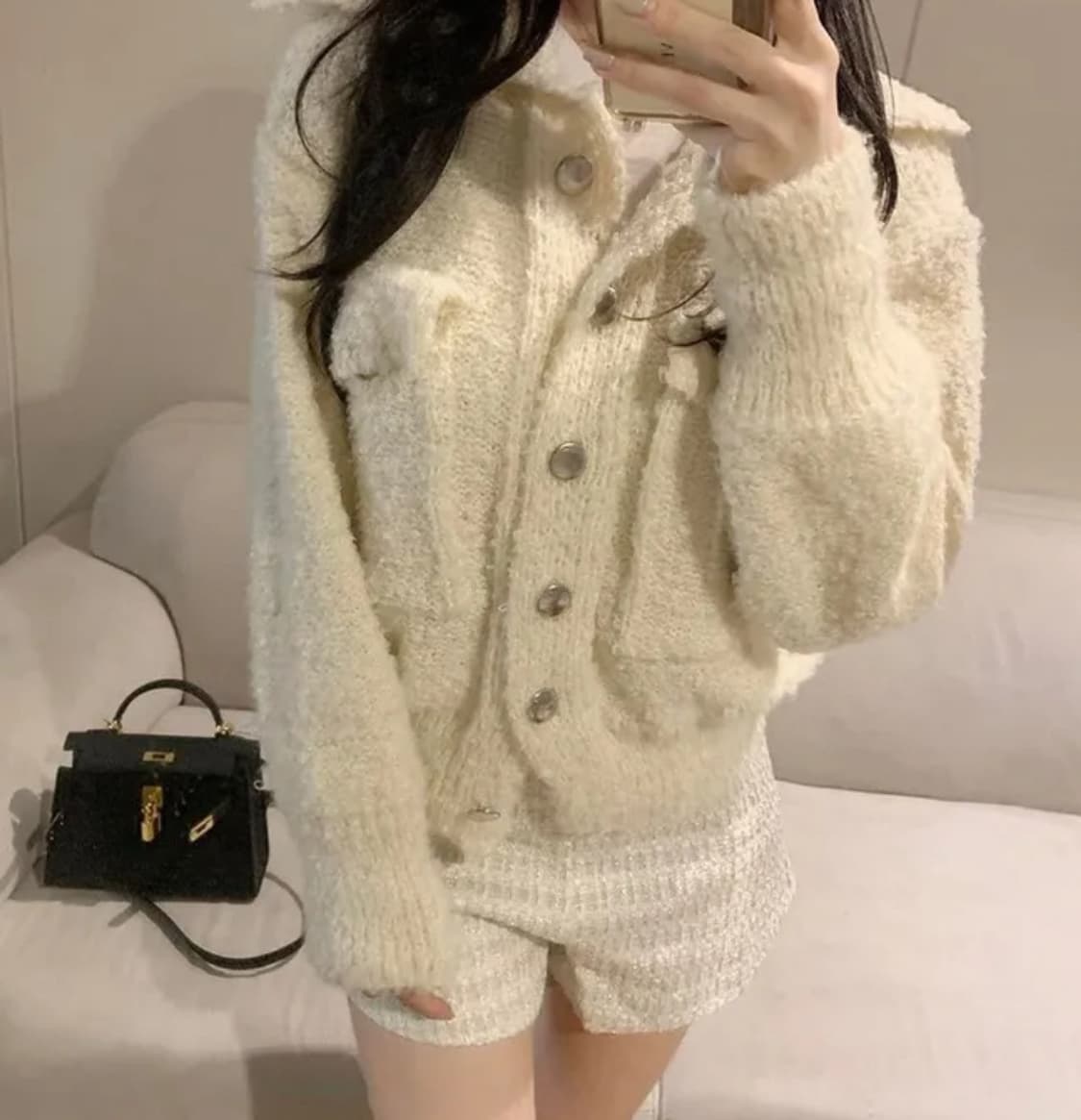 양털 뽀글이 니트자켓 상품이미지1