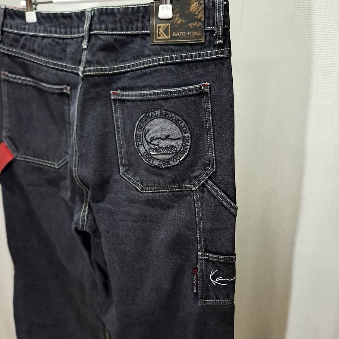 (택포) 칼카니 워시드 그레이 레드 카펜터 데님팬츠 34 B618 상품이미지5