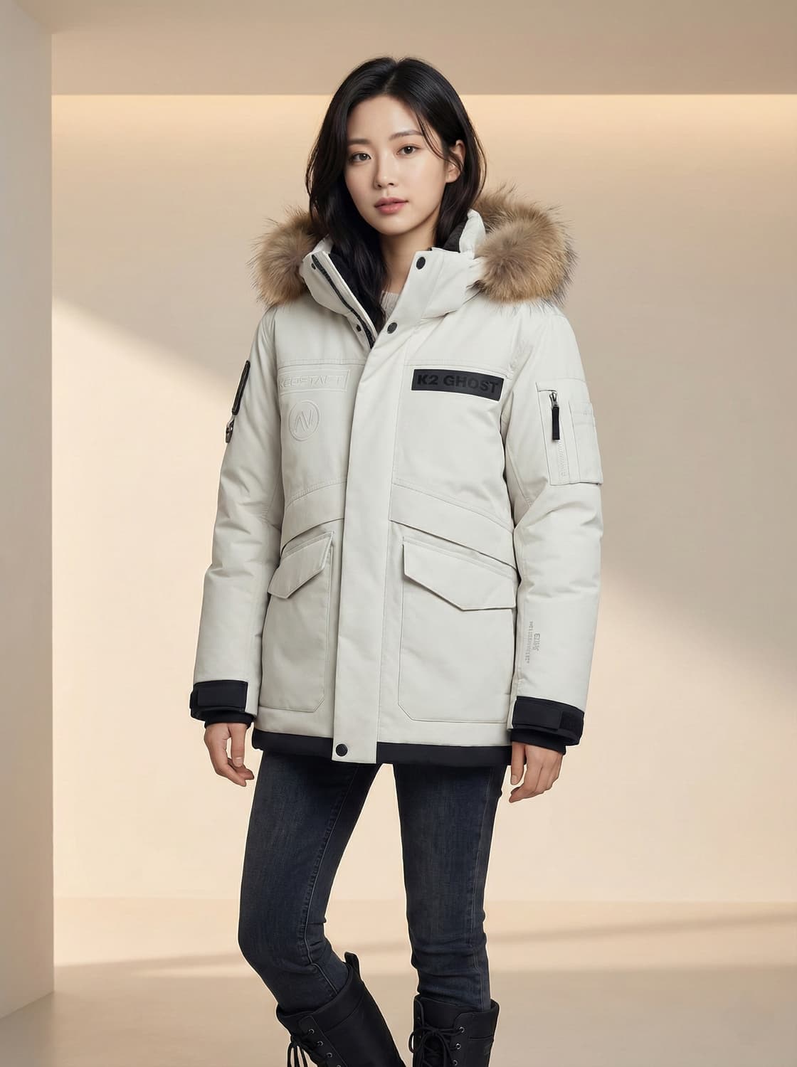 K2 고스트(GHOST) 고어텍스 써미움 라쿤퍼 구스다운 패딩 상품이미지1