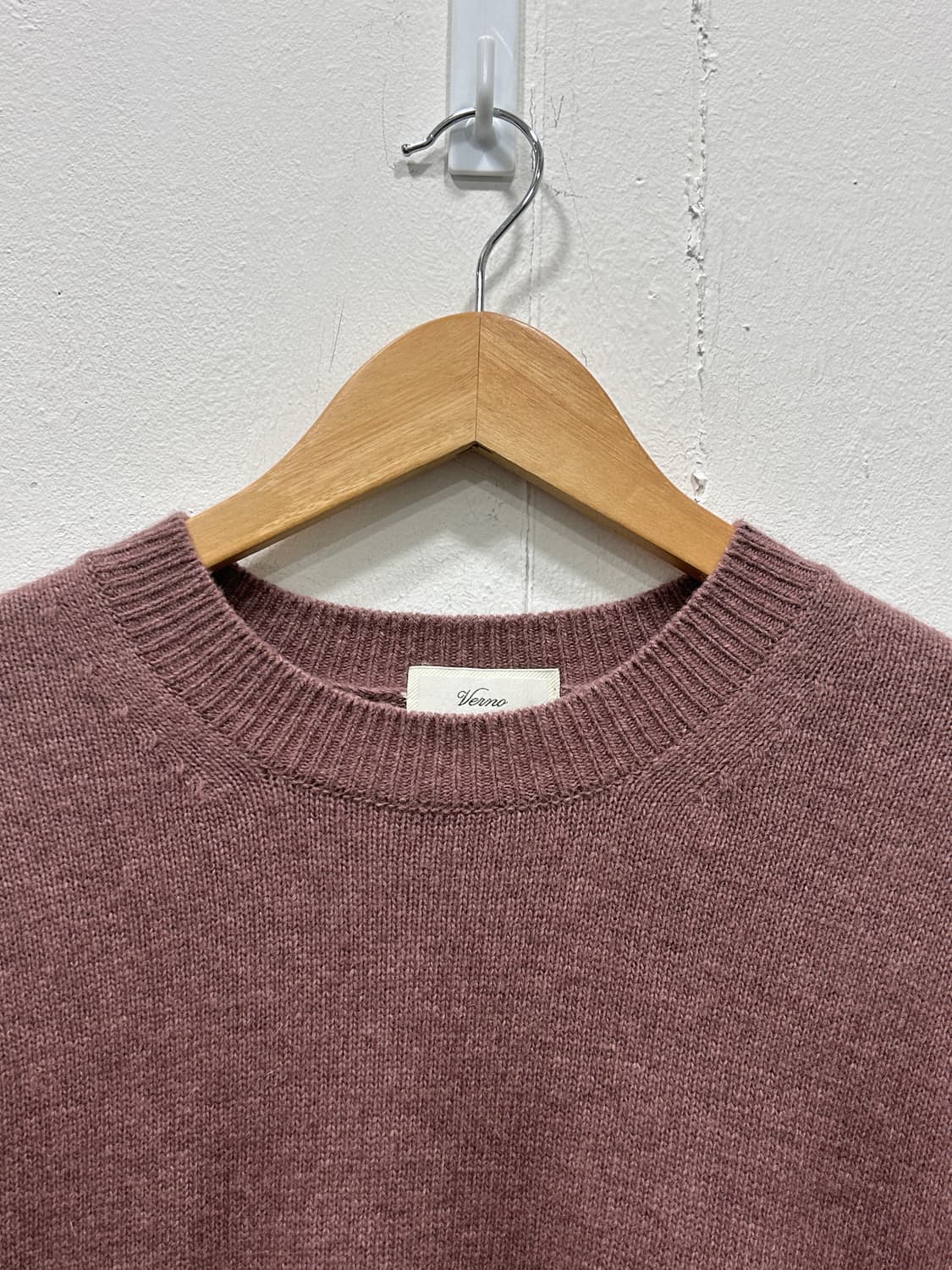 베르노 Verno 폭스 울 라운드 니트 남성 L 상품이미지3