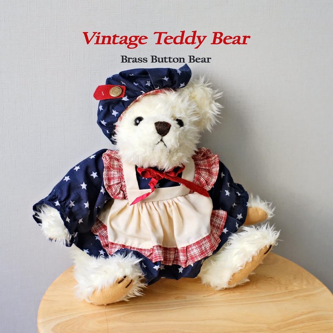 빈티지 테디베어 브라스 버튼 걸스카우트 베어 곰돌이인형 상품이미지1