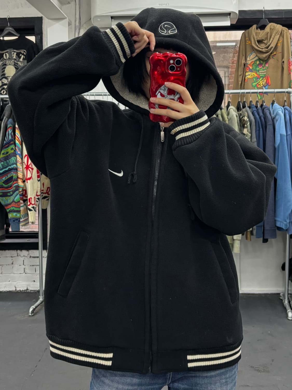 나이키 올드스쿨 베스킷볼 쉐르파 후드자켓 상품이미지1