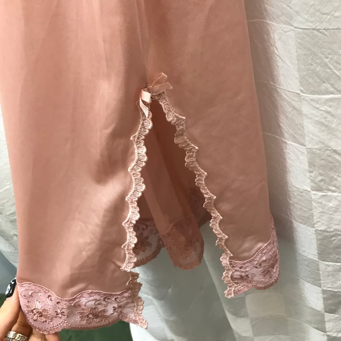 JPN Vintage 로걀 갸루 베이피핑크 슬리브리스 슬립 상품이미지5