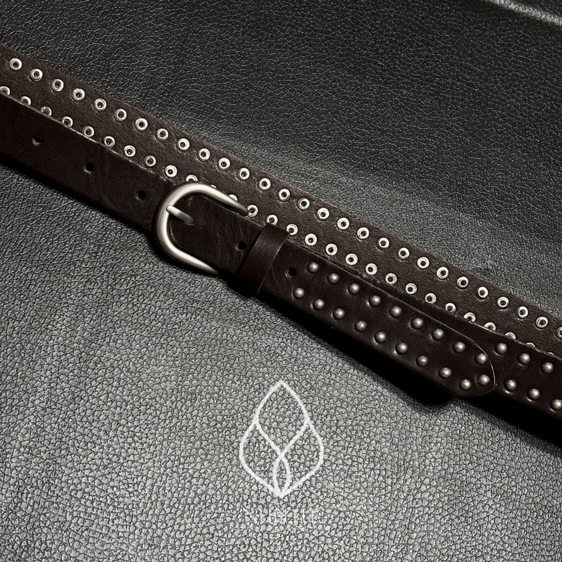 🌗 Stud vegetable belt / 스터드 베지터블 소가죽 벨트 상품이미지3