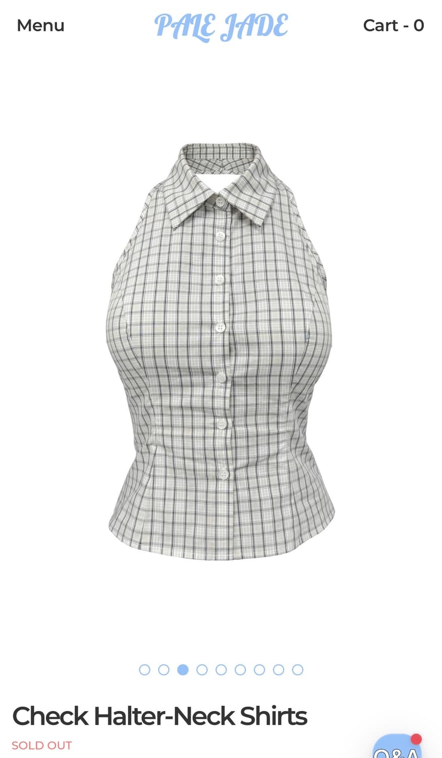 페일제이드) Check Halter-Neck Shirts Ivory 2 상품이미지1