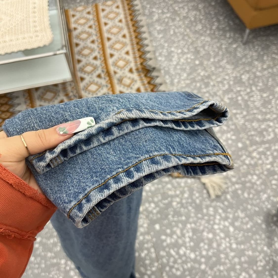 아웃스탠딩 빈티지 아메카지 카펜터 와이드 데님팬츠 S C11085 상품이미지8