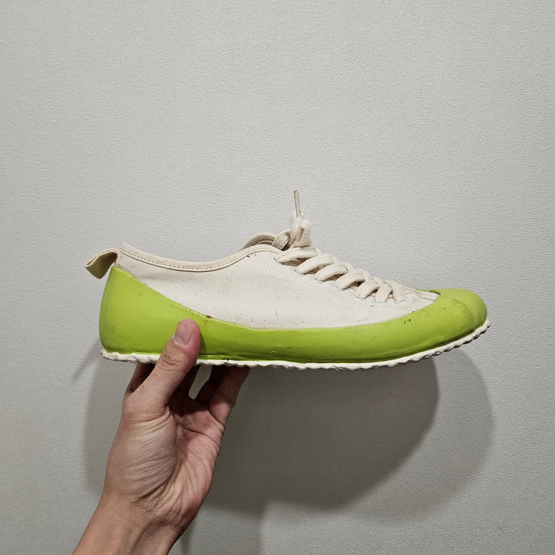 [260] 노스씨클로딩 덱슈즈 레이스업 캔버스화 라임 상품이미지5