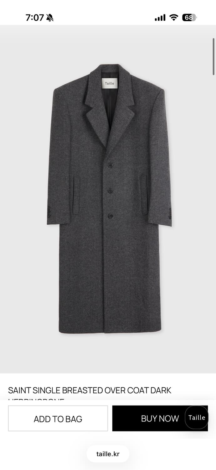 타일레 세인트 싱글 코트 다크헤링본 2사이즈 상품이미지1