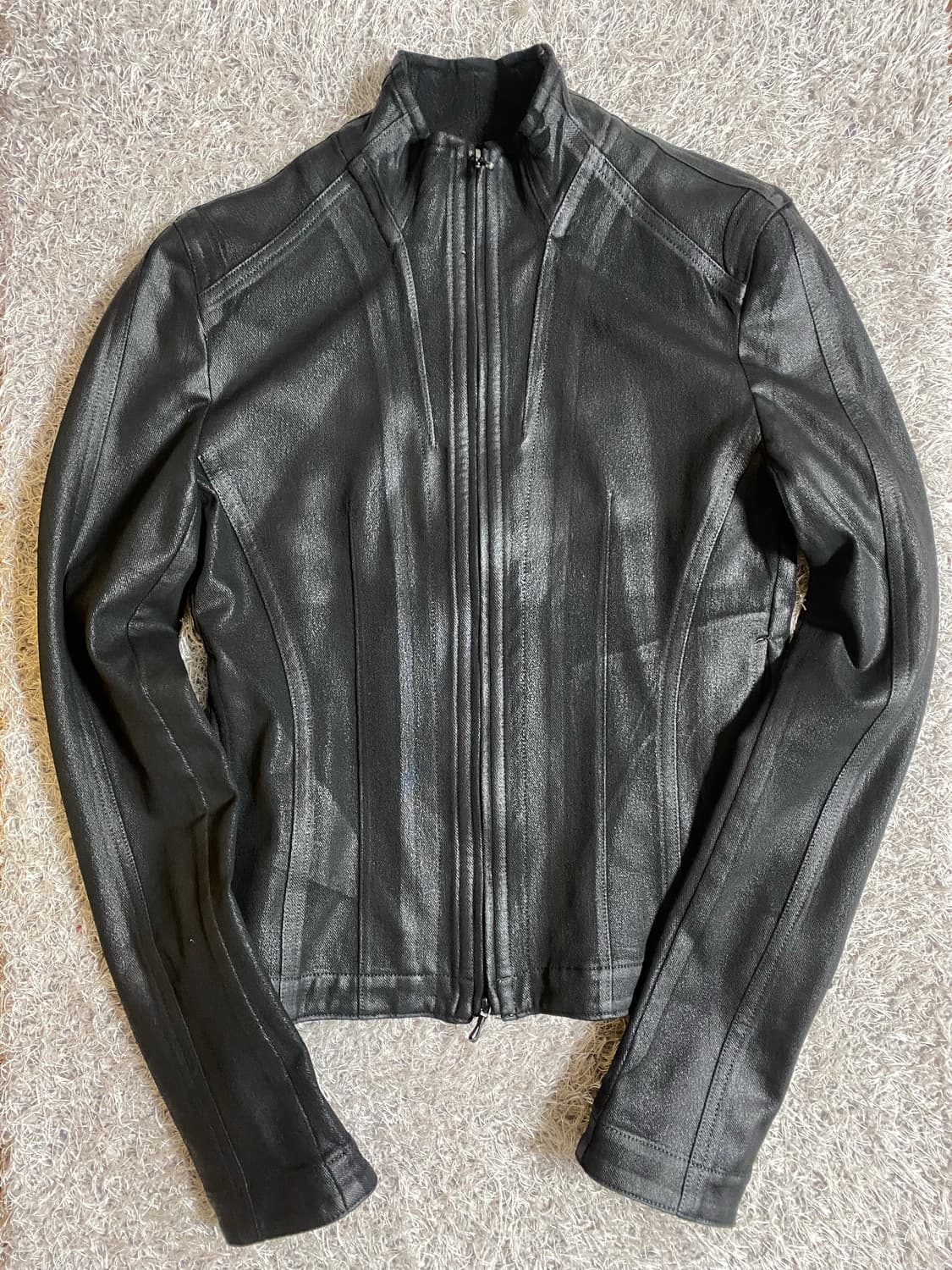 Julius 25/26aw coated cotton knit jacket 상품이미지2