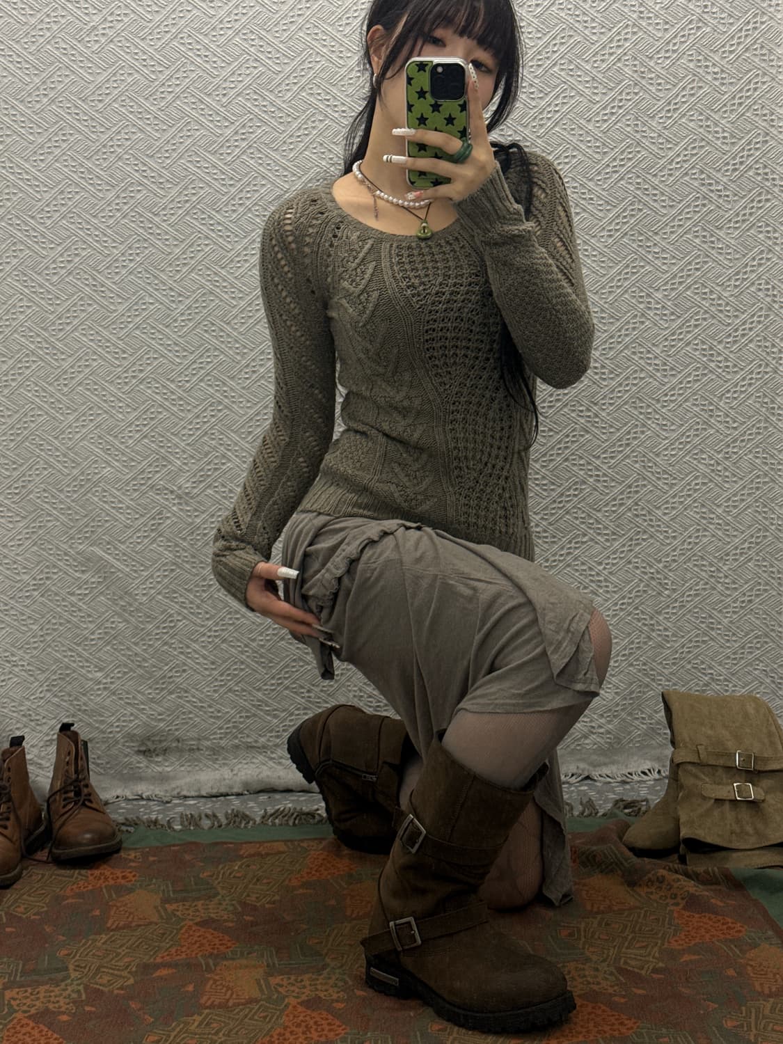 갭 빈티지 캐주얼 딱붙핏 케이블 뜨개 니트 K0096 상품이미지1