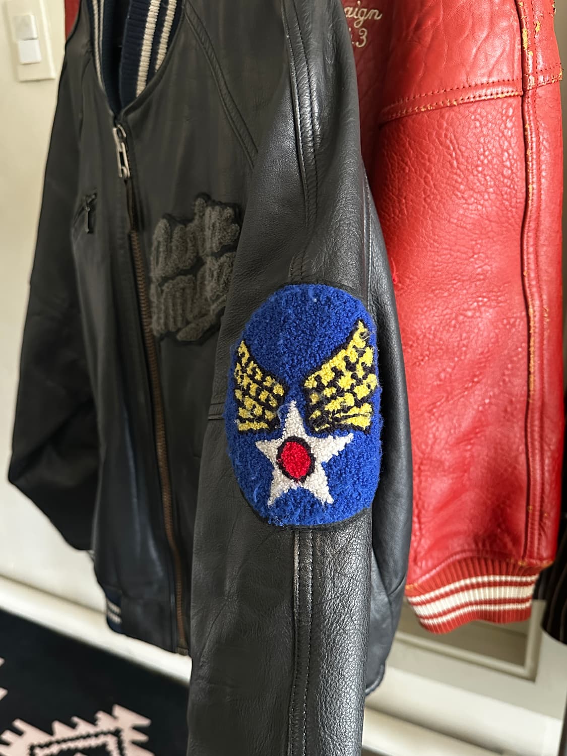 Avirex 90s 아비렉스 트랙필드 레더 바시티 상품이미지4