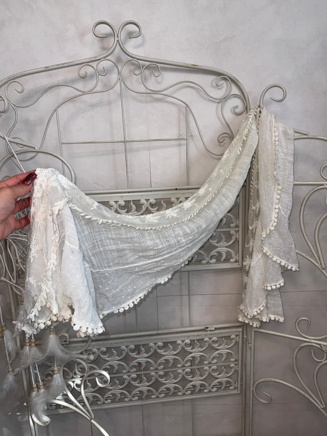 Ivory dot floral lace scarf 상품이미지2