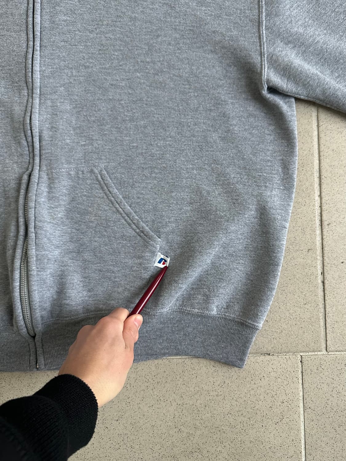 00s 빈티지 러셀 후드집업 그레이 XL 상품이미지3