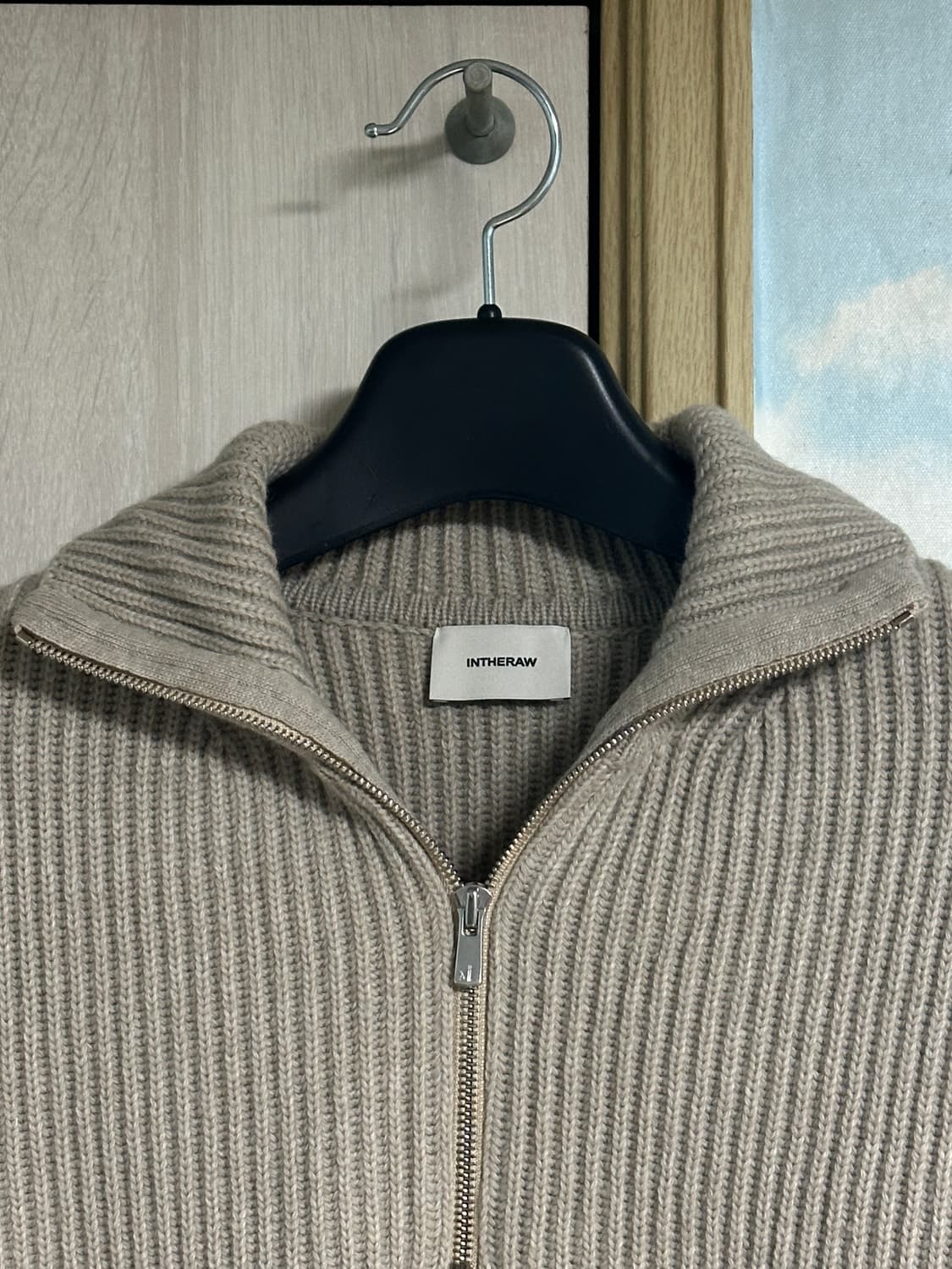 (L) 인더로우 하프집업니트 베이지 상품이미지3