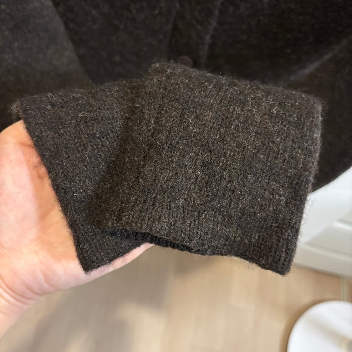 kiyoko takase 울 100% 브라운 니트 가디건 상품이미지4