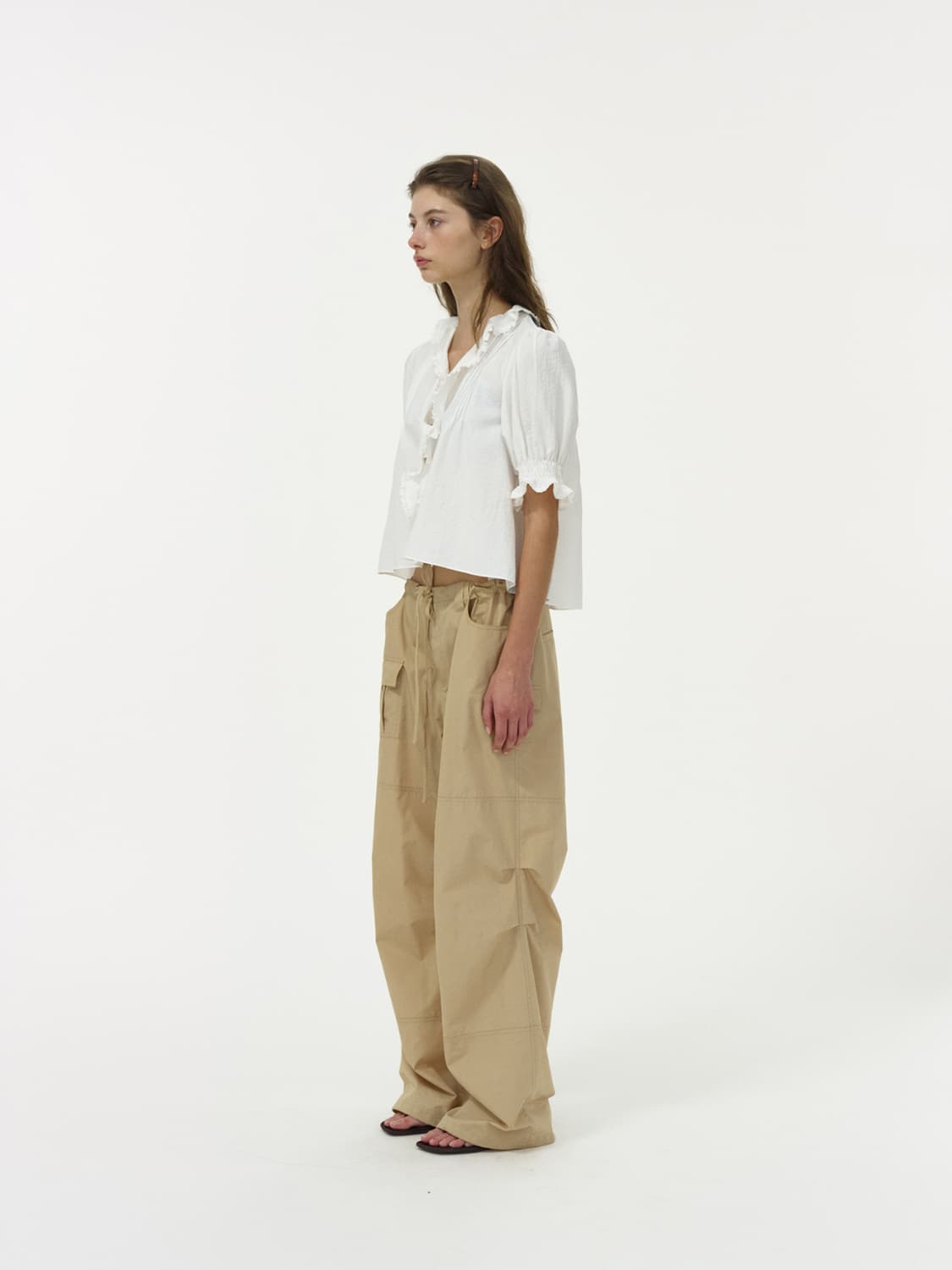 리본빛 Nomad Cargo Pants - Beige 상품이미지2