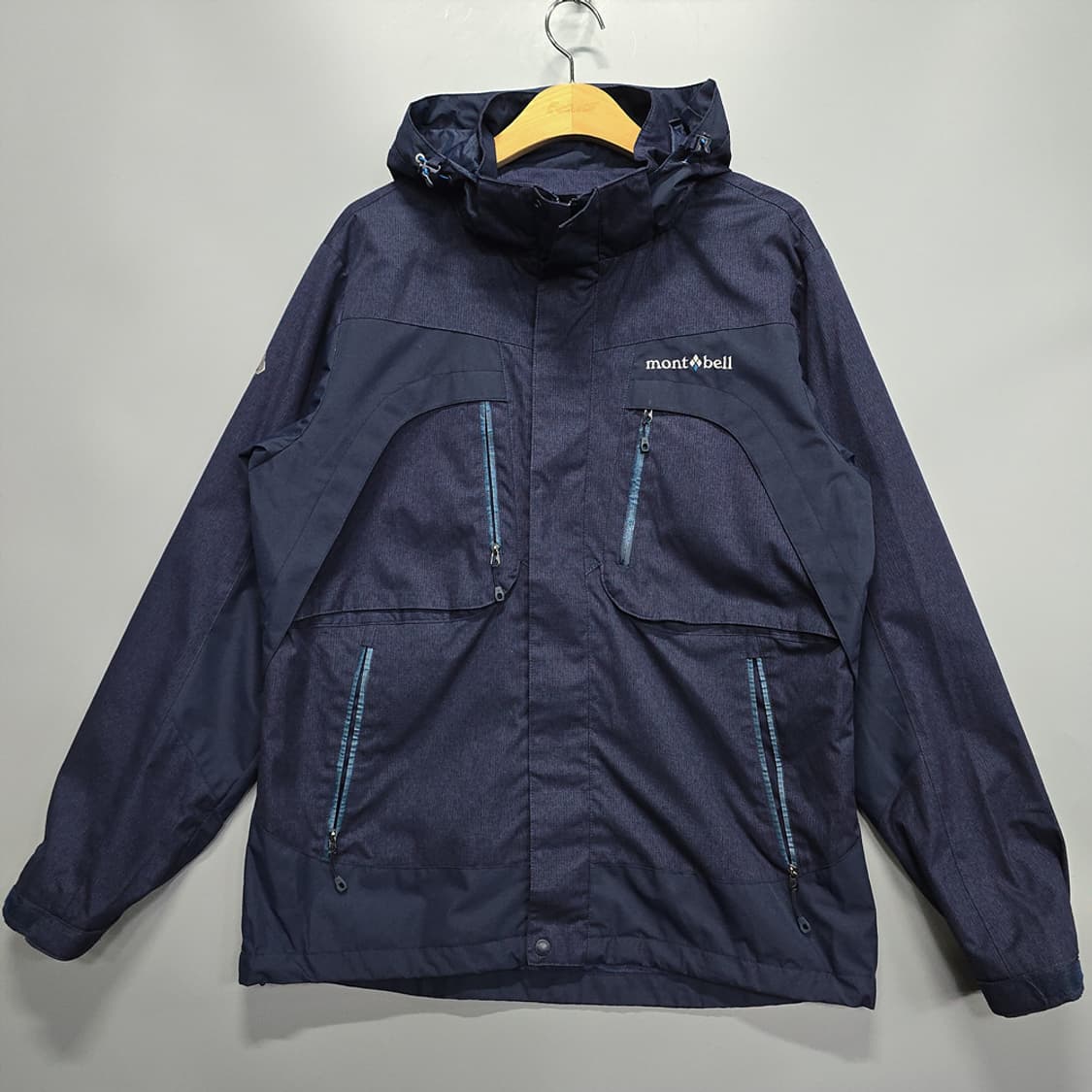 몽벨(mont-bell) 후드 바람막이 자켓 네이비 100 상품이미지1