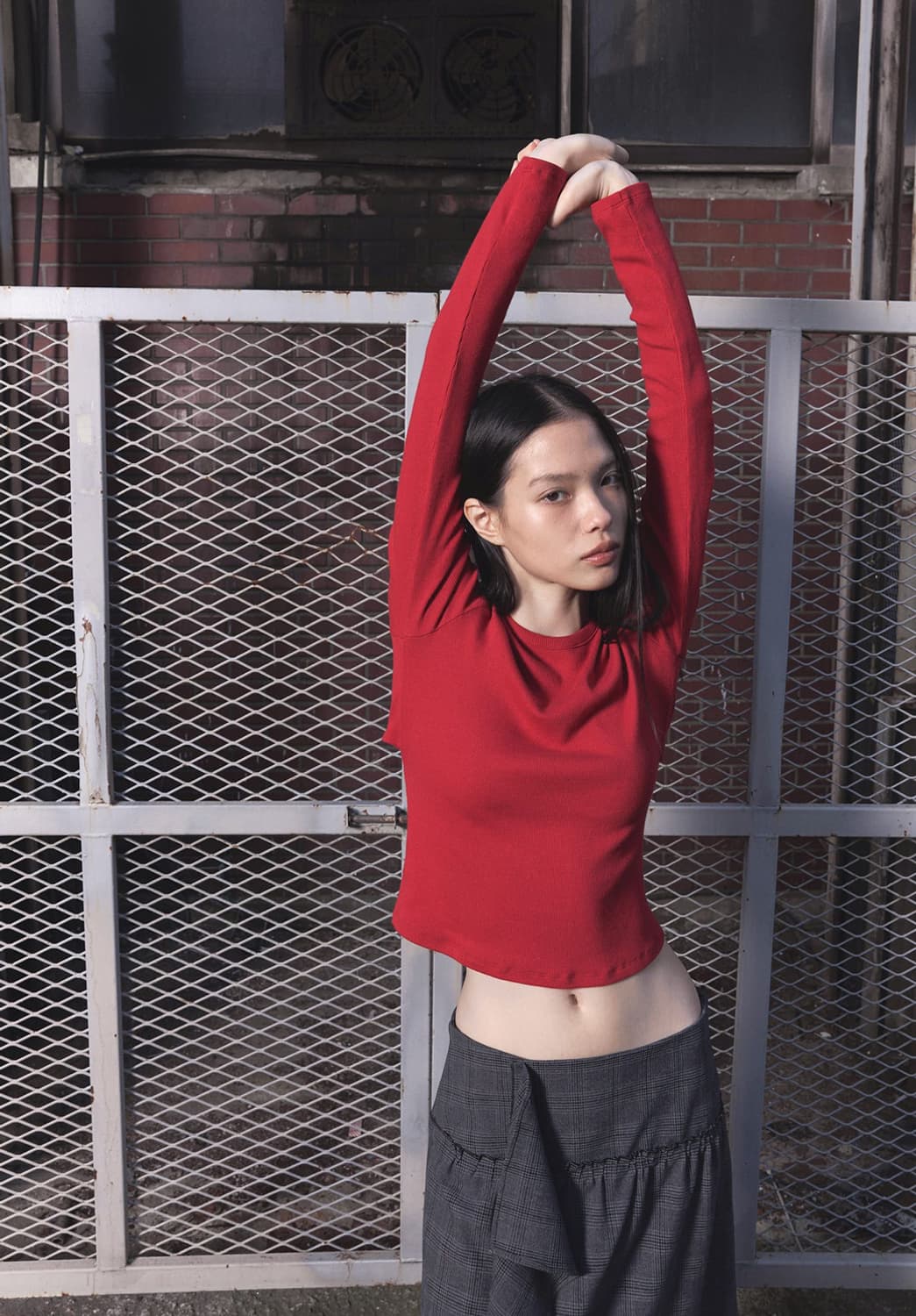 오데스 체크 미디스커트2 상품이미지4